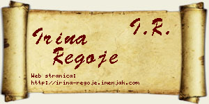 Irina Regoje vizit kartica